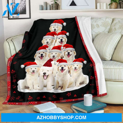 Golden retriever Blanket, Golden retriever cute christmas Tree