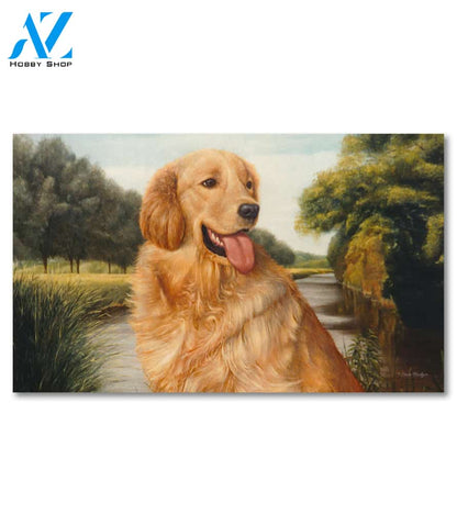 Golden Retriever by the Pond Doormat - 18" x 30"