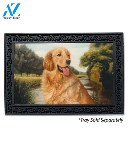 Golden Retriever by the Pond Doormat - 18" x 30"