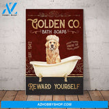 Golden Retriever Dog Bath Soap Company Canvas Wall Art, Wall Decor Visual Art