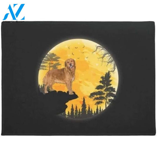 Golden Retriever Dog Moonlight Happy Halloween Doormat Welcome Mat Housewarming Gift Home Decor Funny Doormat Gift For Dog Lovers