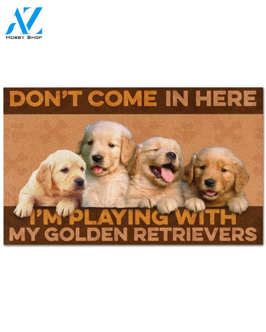 Golden Retriever Don't Come In Here Funny Doormat Gift For Dog Lovers Birthday Gift Home Decor Warm House Gift Welcome Mat