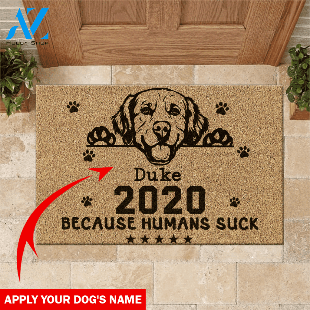 Golden Retriever Doormat Customized Dog's Name