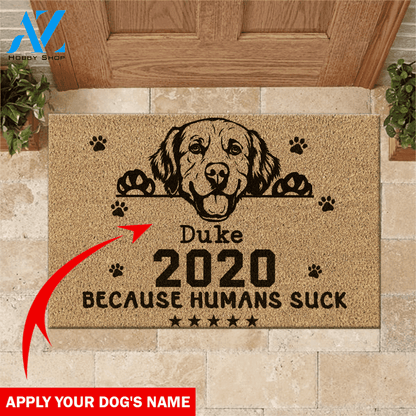Golden Retriever Doormat Customized Dog's Name