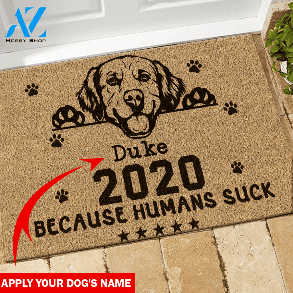 Golden Retriever Doormat Customized Dog's Name