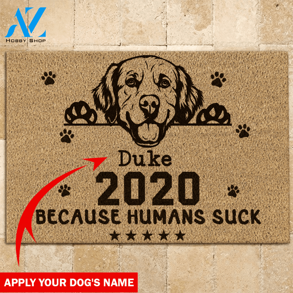 Golden Retriever Doormat Customized Dog's Name
