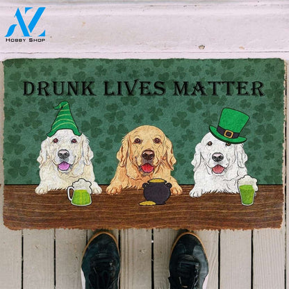 Gearhumans Gearhuman 3D Golden Retriever Drunk Lives Matter Doormat