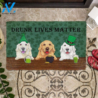 Gearhumans Gearhuman 3D Golden Retriever Drunk Lives Matter Doormat