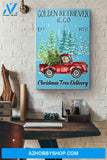 Golden Retriever Est And Co 1972 Christmas Tree Delivery Canvas And Poster, Wall Decor Visual Art