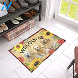 Golden Retriever Flower Welcome doormat | Welcome Mat | House Warming Gift
