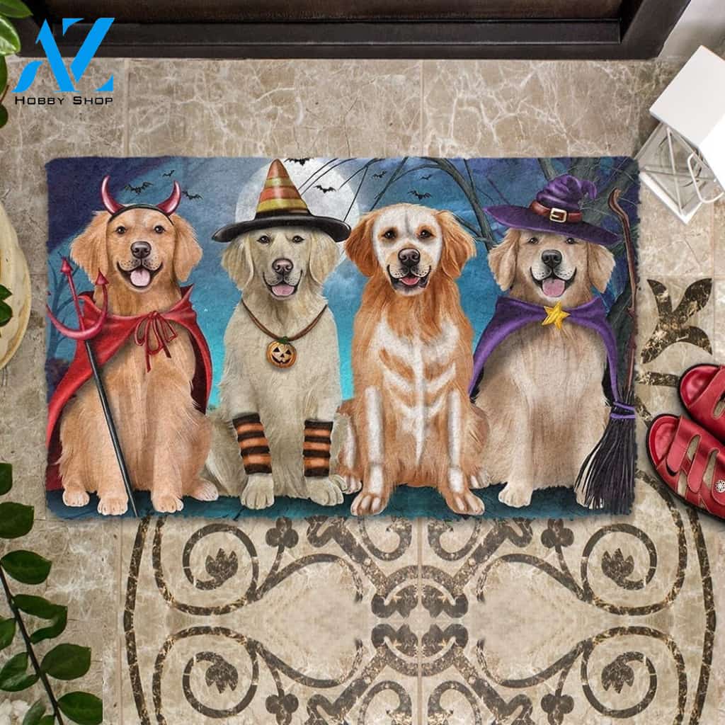Golden Retriever Halloweenn Funny Doormat Gift For Dog Lovers Birthday Gift Home Decor Warm House Gift Welcome Mat Halloween Decor