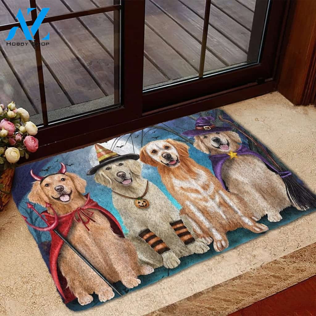 Golden Retriever Halloweenn Funny Doormat Gift For Dog Lovers Birthday Gift Home Decor Warm House Gift Welcome Mat Halloween Decor