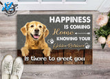 Golden Retriever Happiness Is Coming Home Doormat | Welcome Mat | House Warming Gift