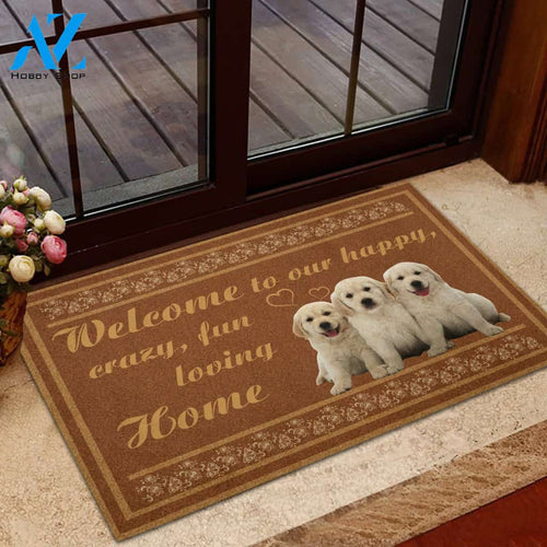Golden Retriever Happy Crazy Fun Loving Home Printed Doormat Home Decor