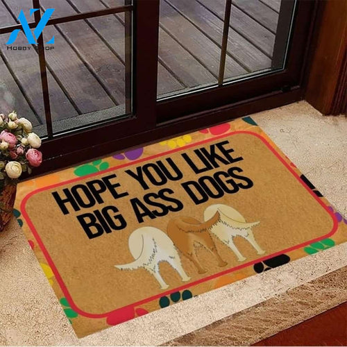Golden Retriever Hope You Like Big Ass Dogs Doormat, Gift For Dog lovers, Welcome Mat Housewarming Gift Home Decor Funny Doormat Gift For Family Friend