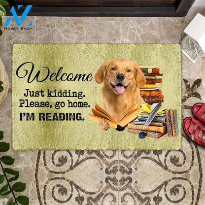 Golden Retriever I'm Reading Dog Doormat