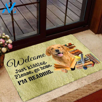 Golden Retriever I'm Reading Dog Doormat