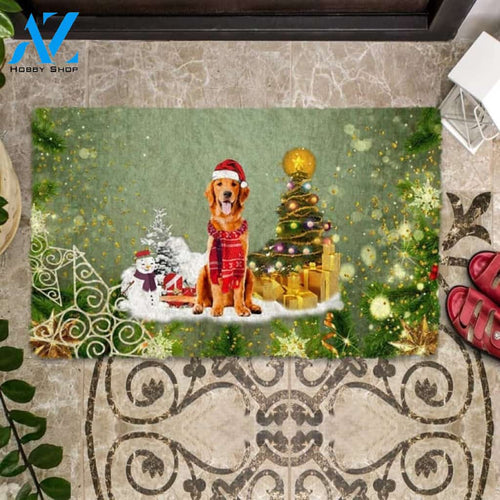 Golden Retriever Merry Christmas Doormat