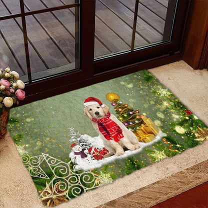 Golden Retriever Merry Christmas Doormat