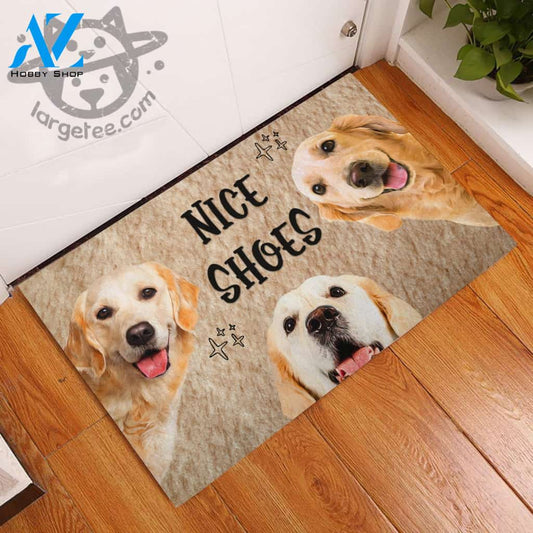 Golden Retriever Nice Shoes Doormat | Welcome Mat | House Warming Gift