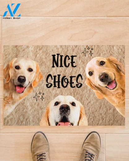 Golden Retriever Nice Shoes Funny Doormat Gift For Dog Lovers Birthday Gift Home Decor Warm House Gift Welcome Mat