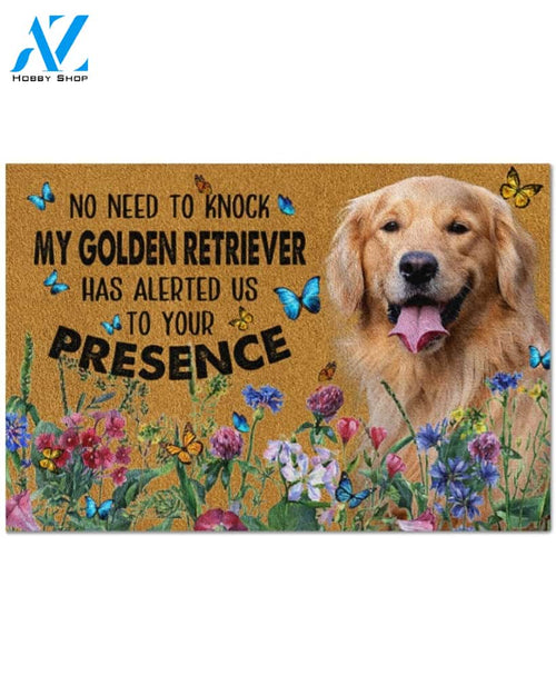 Golden Retriever No Need To Knock gift for you Doormat Gift Dog Lover Warm House Gift Welcome Mat Gift For Family Friend Birthday Gift
