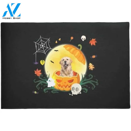 Golden Retriever Pumpkin Dog Witch Cute Halloween Doormat Welcome Mat Housewarming Gift Home Decor Funny Doormat Gift For Dog Lovers Gift For Friend