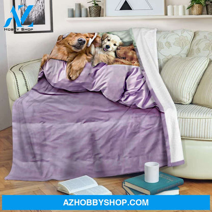 Golden retriever sleeping premium blanket Gift Girlfriend