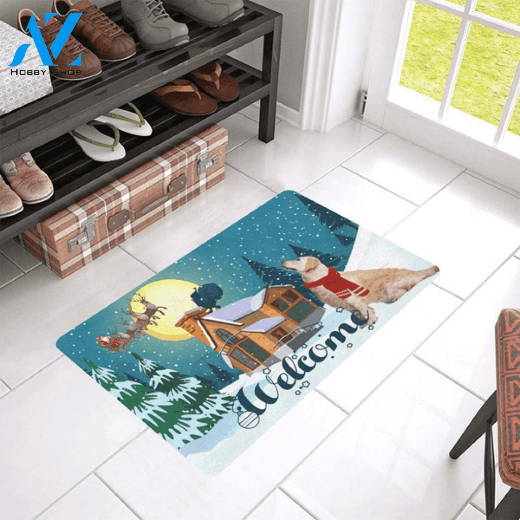 Golden Retriever Welcome Christmas Doormat Welcome Mat Housewarming Home Decor Gift For Dog Lovers