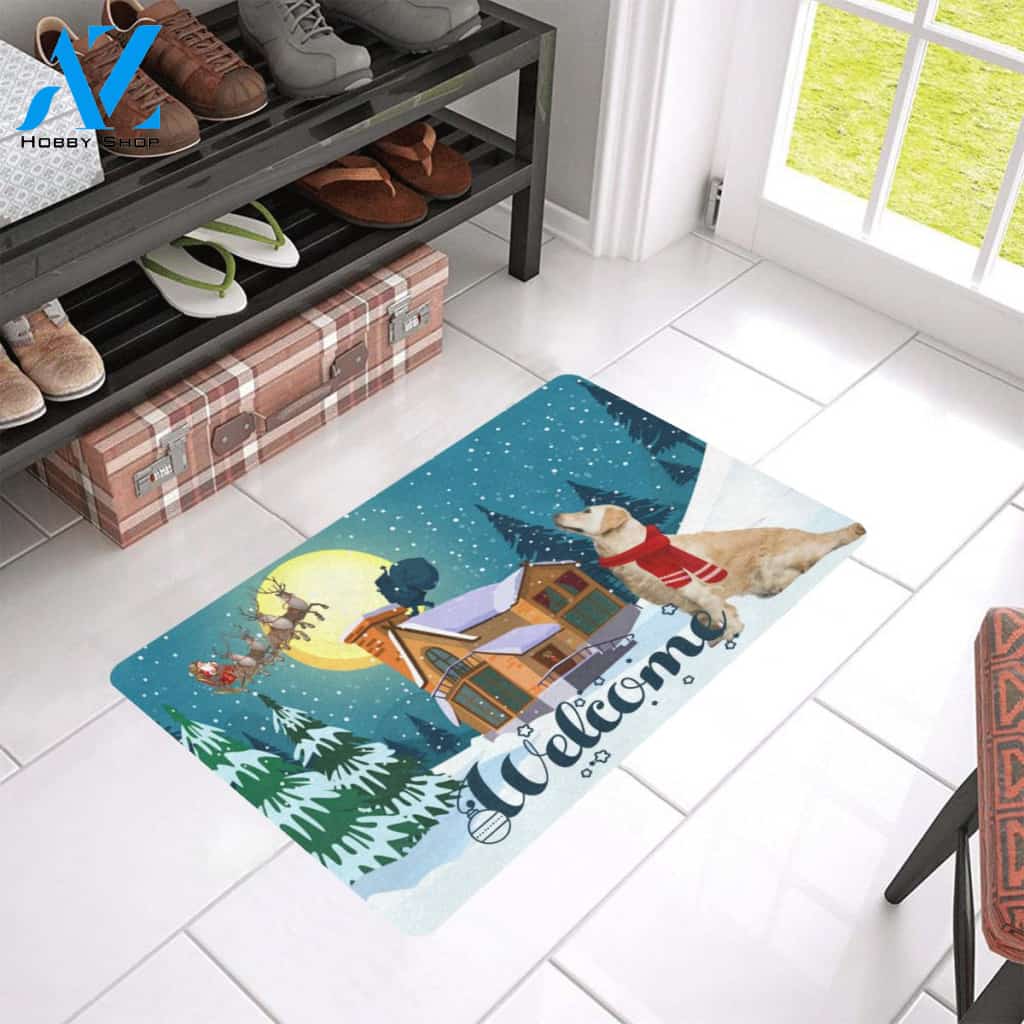 Golden Retriever Welcome Merry Christmas Doormat Welcome Mat Housewarming Gift Home Decor Funny Doormat Gift For Dog Lovers Gift For Christmas