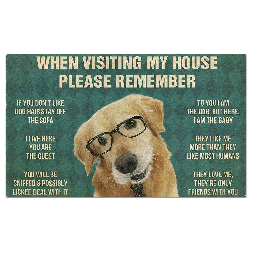 Golden Retriever With Glasses's Rules Doormat