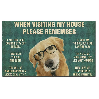Golden Retriever With Glasses's Rules Doormat