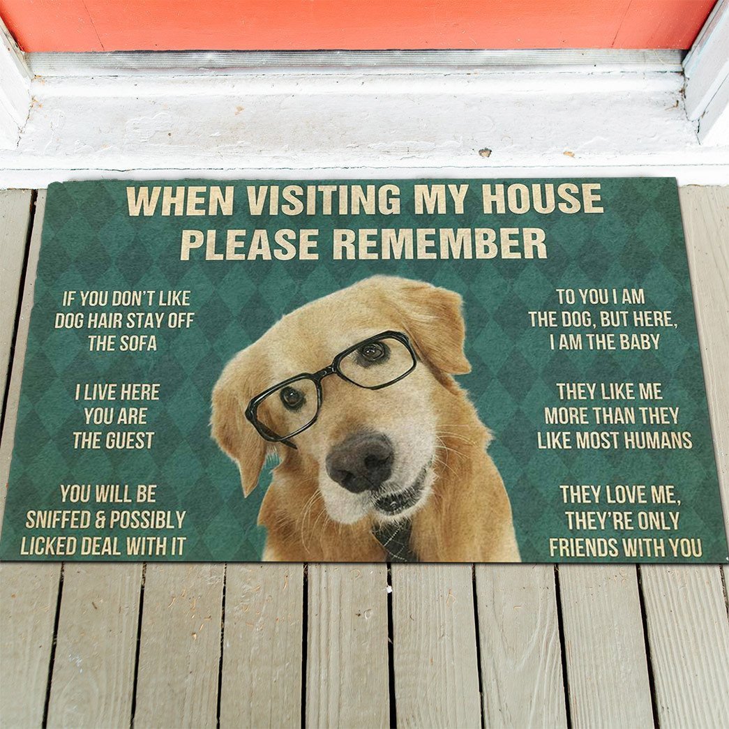 Golden Retriever With Glasses's Rules Doormat