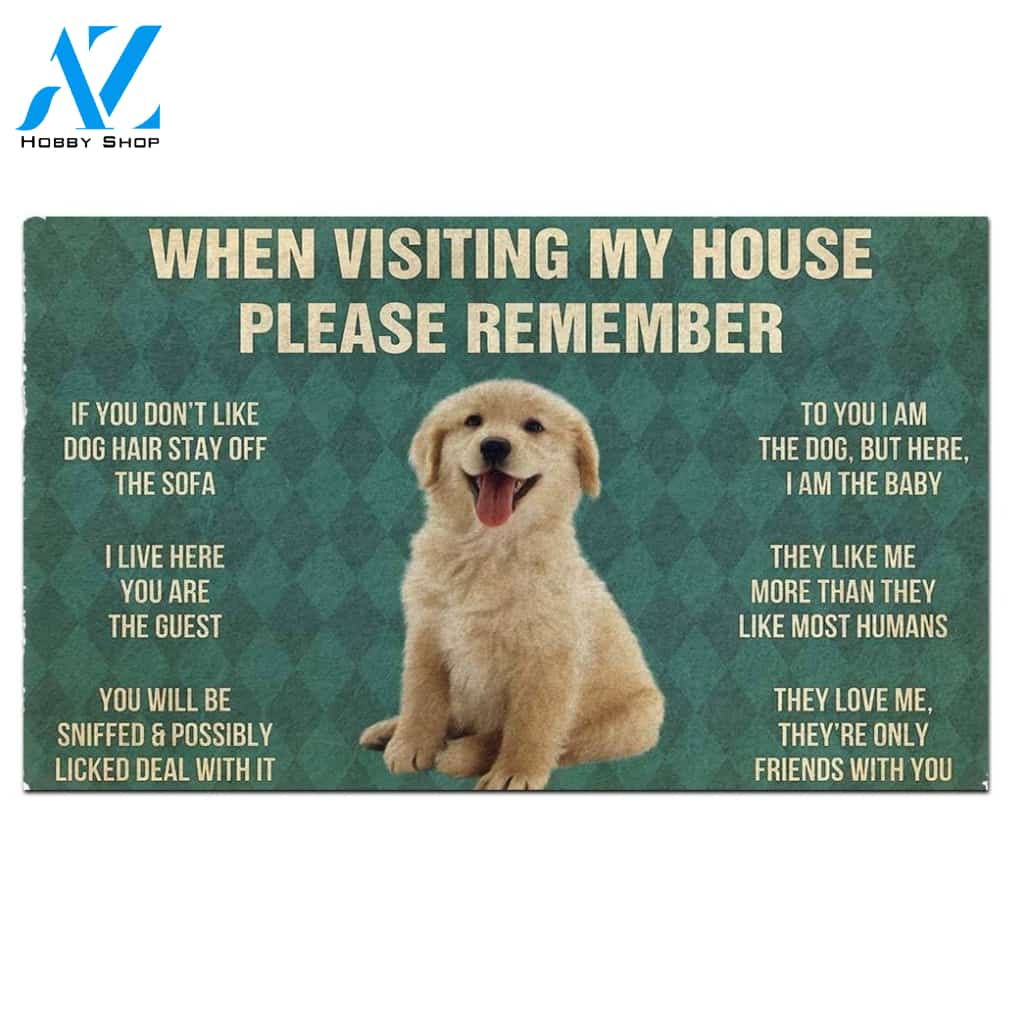 Golden Retrievier Puppy's Rules Doormat