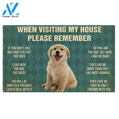 Golden Retrievier Puppy's Rules Doormat