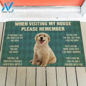 Golden Retrievier Puppy's Rules Doormat