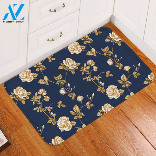 Golden Roses Navy SWDD1504 Door Mat