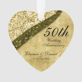 Golden 50Th Wedding Anniversary Keepsake Ornament