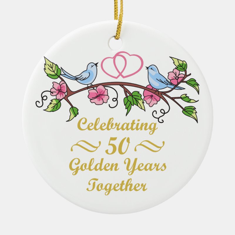 Golden Wedding Anniversary Ceramic Ornament