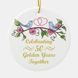 Golden Wedding Anniversary Ceramic Ornament