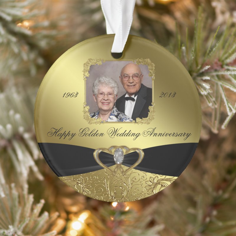 Golden Wedding Anniversary Photo Ornament