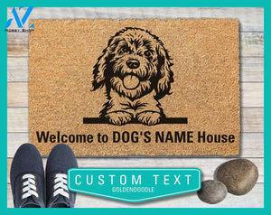 Goldendoodle Custom Welcome Doormat, Home Decor, Door mat, Welcome Mat, Goldendoodle Door Mat, Housewarming Gift, Dog Door Mat