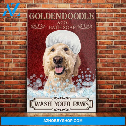 Goldendoodle Dog Bath Soap Company Canvas Wall Art, Wall Decor Visual Art