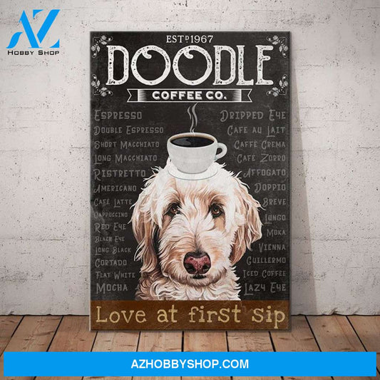 Goldendoodle Dog Coffee Company Canvas Wall Art, Wall Decor Visual Art