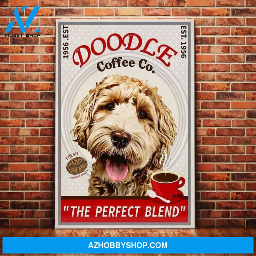 Goldendoodle Dog Coffee Company Canvas Wall Art, Wall Decor Visual Art