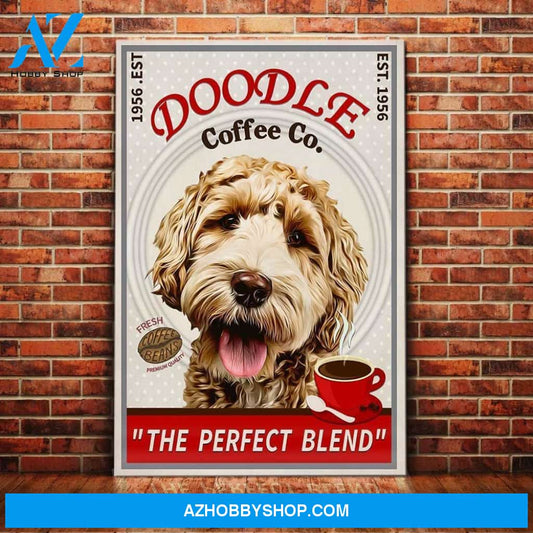 Goldendoodle Dog Coffee Company Canvas Wall Art, Wall Decor Visual Art