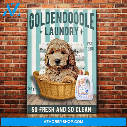 Goldendoodle Dog Laundry Company Canvas Wall Art, Wall Decor Visual Art