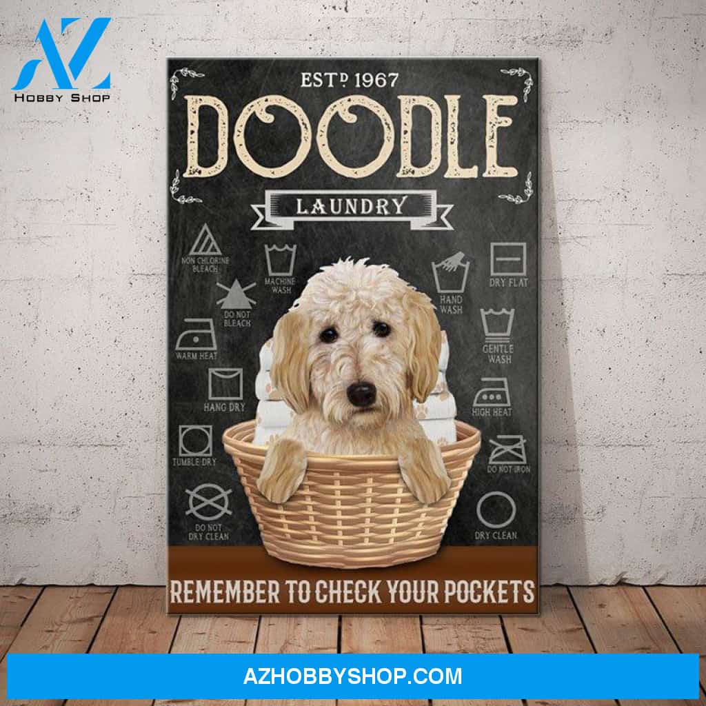 Goldendoodle Dog Laundry Company Canvas Wall Art, Wall Decor Visual Art