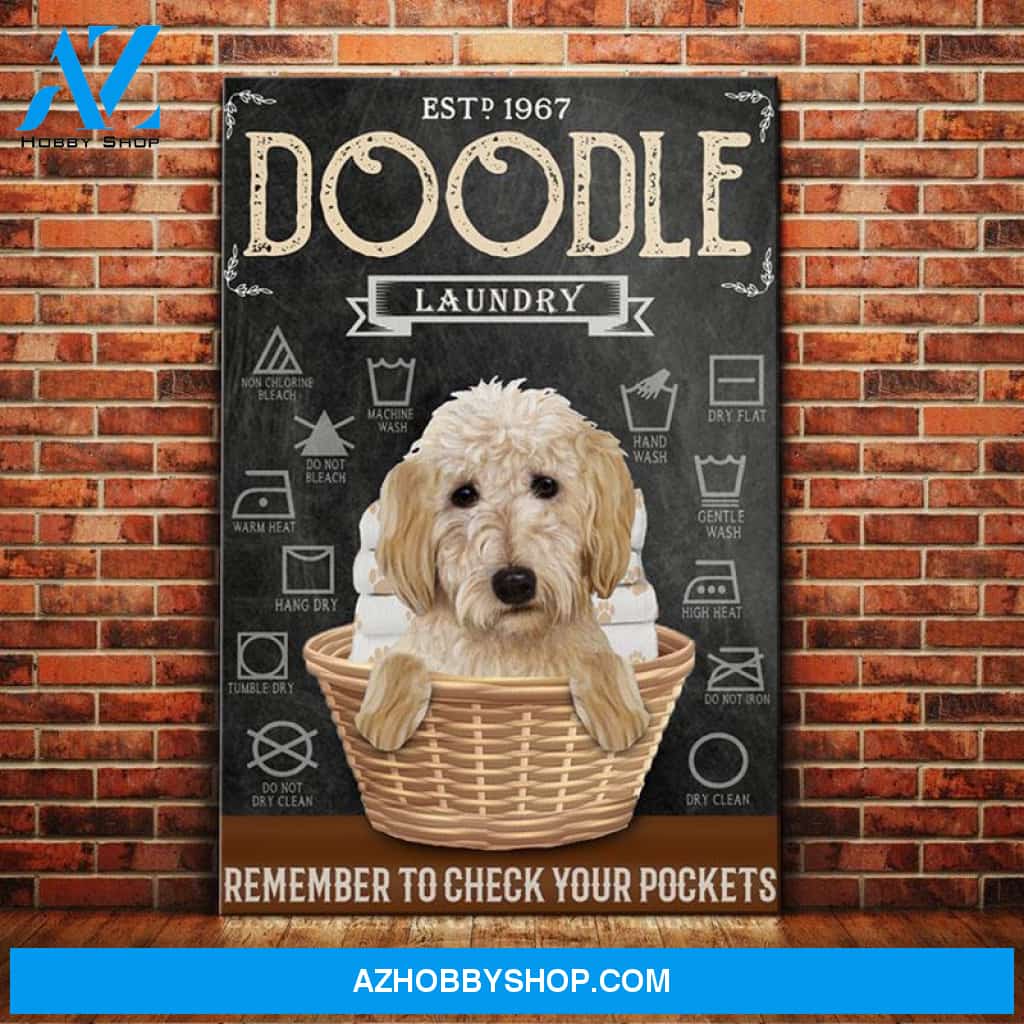 Goldendoodle Dog Laundry Company Canvas Wall Art, Wall Decor Visual Art