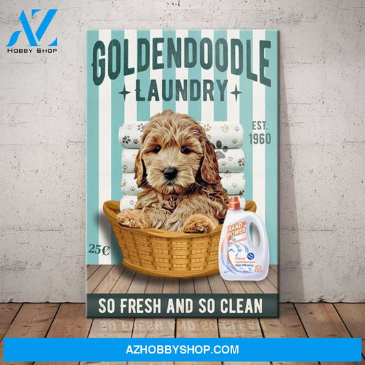 Goldendoodle Dog Laundry Company Canvas Wall Art, Wall Decor Visual Art